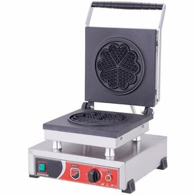 Resim Işıkgaz Silverinox Endüstriyel Elektrikli Tekli Çiçek Waffle Makinesi 