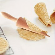 Resim 1 adet, Pizzelle Rulosu Krumkake Koni Yapıcı Ahşap Dondurma Koni Kalıbı DIY Pişirme Mutfak Aracı Waffle Kek Yumurta Koni Croissant Yapımı Mutfak Araçları ve Gereçleri 