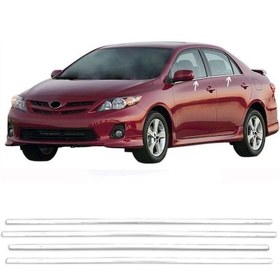 Resim Toyota Corolla Uyumlu Sedan Krom Cam Çıtası 2007-2012 4 Parça 