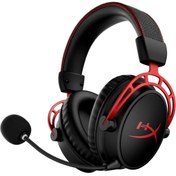 Resim HyperX Cloud Alpha Wireless Oyuncu Kulak Üstü Kulaklık Siyah Kırmızı 4P5D4AA 