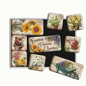 Resim Nostalgic Art English Flower Garden Magnet Set 9 Parça 