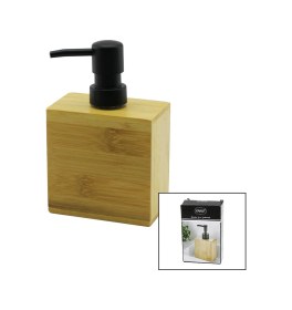 Resim Dikdörtgen Ahşap Bambu Sıvı Sabunluk Siyah Plastik Pompa 5.8 X 9.9cm - Y: 10cm Kahverengi 