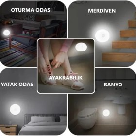 Resim Rultech 7 Adet Harekete Duyarlı Sensörlü Sarjlı Mıknatıslı Gün Işık LED Mutfak, Banyo, Yatak Odası LED Işık Cabinet Aydınlatma Kabinet 