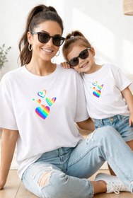 Resim genosha Anne Kız 100% Pamuk T-shirt Mama Mini Mother Daughter TEKLİ FİYAT 