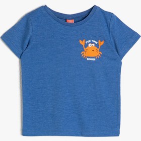 Resim Erkek Bebek Baskılı Tişört Kısa Kollu 