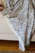 Resim Koza Mix towel Çekyat Koltuk Örtsü Zebra Siyah 160x220cm Pamuklu 