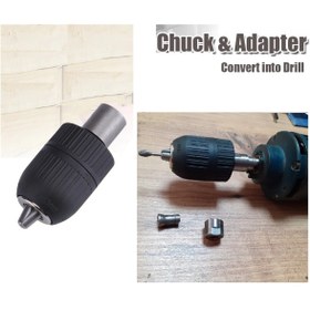 Resim Depolife Aeg Gs 500 E 500 W Kalıpçı Taşlama Motorunu Mandrene Dönüştüren Kaplin Adaptör Otomatik Mandren Set 