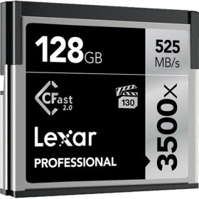 Resim Lexar DLTCF128LX 128GB Professional 3500X Cfast 2.0 Memory Card 525 Mb/s 