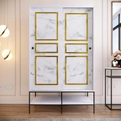 Resim Pasific Home Martin 2 Kapaklı Sürgülü Gardırop Elbise Dolabı,120 cm, Beyaz & Beyaz Mermer 
