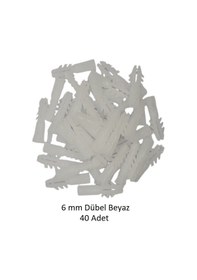 Resim Dübel, 6 Mm Beyaz Dübel, 40 Adet 