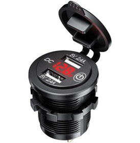 Resim Suntek Araba Suya Dayanıklı Şarj Cihazı Çift Usb Güç Kırmızı 