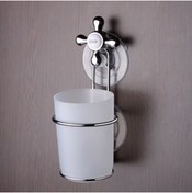 Resim Ün-Ev Krom Kaplama Metal Vakumlu Banyo Askılı Diş Fırçalık 18 X 7 Cm 