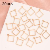 Resim 20 adet Altın Kare Şans, Kendin Yap Takı Malzemeleri, Küpe Kolye 