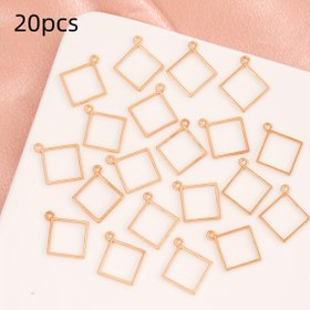 Resim 20 adet Altın Kare Şans, Kendin Yap Takı Malzemeleri, Küpe Kolye 