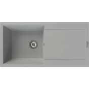 Resim POLEX Cristalüx Granit Evye P-X1 Gri Tezgah Altı Ve Tezgah Üstü Mutfak Evyesi 98x49,5cm 