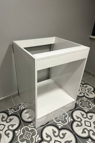 Resim Dekomonte Ankastre Mutfak Dolabı Çekmecesiz Bazalı Ankastre Modül Dolap Fırın Ocak Dolabı Beyaz 
