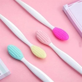 Resim Buffer® 2 Adet Dudak Fırçası Peeling Etkili Gözenek Siyah Nokta Temizleyici Akne Giderici Çift Yönl 