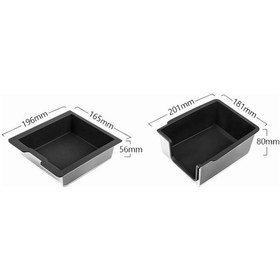 Resim Tesla Model 3 / Y Silikon Çift Katmanlı Depolama Küçük Buz Kutusu İçin, Stil: Bölücülü Orta Ön Siyah 