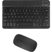 Resim TezMax Piranha 8032 8" Uyumlu Kablosuz Bluetooth Şarj Edilebilir Klavye Mouse Seti - Siyah 
