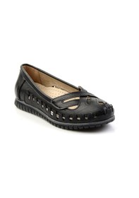 Resim Bambi Siyah Leather Kadın Babet K01140005103 Siyah 