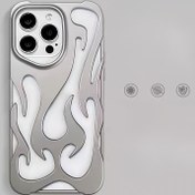 Resim Şık Boş Alev Soğutma Cep Telefonu Kılıfı, iPhone 16, 15, 14, 13, 12, 11, 16 Pro, 16 Pro Max için Uygun, Elektrokaplama Serin Gümüş Esnek Kabuk, Yaratıcı Hediye Kutusunda Paketlenmiş, Erkekler ve Kadınlar için Uygun 