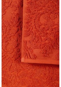 Resim Mira Home 2 Parça Jakarlı Banyo Havlu Takımı Doku Desen Kiremit Çok Renkli 