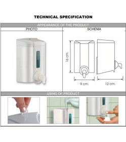 Resim Teknotrust Vialli F2T Hazneli Köpük Sabun Dispenseri Aparatı 500 ml Şeffaf 