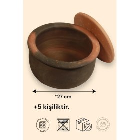 Resim AdenArt Pişmiş Toprak Büyük Boy Güveç 28 x 11 cm (6-7 Kişilik) 