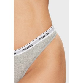 Resim Calvin Klein Logolu Elastik Bel Bantlı Pamuklu 3 Pack Külot 000QD5209EWAB Bayan Külot 000QD5209E Wab 