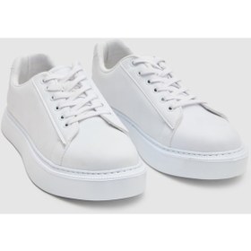 Resim D's Damat 0EC09ORT0378 Beyaz Kalın Beyaz Tabanlı Bağcıklı Sneaker Ayakkabı Beyaz 