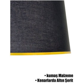 Resim Siyah Gold Şeritli Lambader Şapkası Siyah 