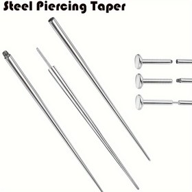 Resim Kadınlar için 14/16/18G, Dişsiz Piercing Aracı, Günlük Kıyafetler için Mükemmel - Kolay Takılan Paslanmaz Çelik Küpe Konik 