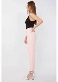 Resim Kadın Basic Paçası Kesik Jean Pantolon Pembe 001 