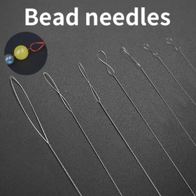Resim 7 Parça Paslanmaz Çelik Boncuk İğnesi Seti, İnce Boncuklar için Sihirli İğne, DIY Takı Yapımı Araçları, El Sanatları ve Boncuk Çalışmaları Malzemeleri, Dayanıklı ve Esnek 