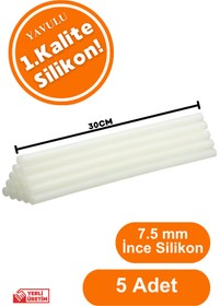 Resim yavulu Silikon Mum Çubuk Silikon Sıcak Silikon Ucu Mum Silikon 5 Ad. 7,5 Mm Ince Model Silikon 