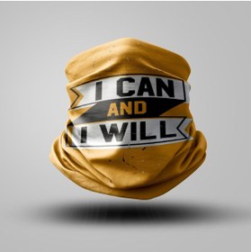 Resim MotoTork Motosiklet I Can And I Will Unisex Buff Maske Outdoor Boyunluk Bandana 