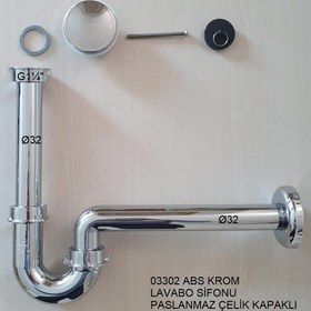 Resim Adell Abs Krom Lavabo Sifonu Paslanmaz Çelik Kapaklı 