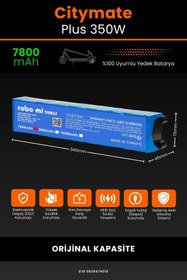 Resim robo mi Citymate Plus 350W / 36V 7800mAh Elektrikli Scooter Bataryası - Sertifikalı Güvenlik 