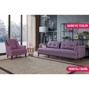 Resim Perla Sofa Madrid Koltuk Takımı Keten Mor 