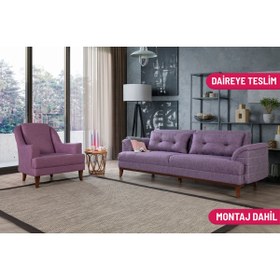 Resim Perla Sofa Madrid Koltuk Takımı Keten Mor 