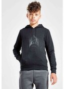 Resim Free Skyrim Baskılı Unisex Çocuk Kapüşonlu Siyah Sweatshirt 