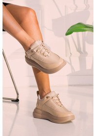 Resim Siyah - Dolgu Topuk Sneaker Bej 