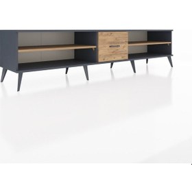 Resim Hyperion Tv Ünitesi 2 Raflı Tek Çekmeceli 220x44x51 Antrasit-çam Atlas Çam/atlas Çam - Antrasıt 