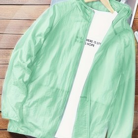 Resim Yeni Yaz ve Sonbahar Dış Mekan Koruyucu Ekipman Unisex Bisiklet Işığı Bej Kapüşonlu Ceket ve Fermuarlı Ceket Erkekler İçin 