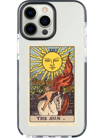 Resim shoptocase Iphone 14 Pro Max Uyumlu Lens Korumalı Anti Shock The Sun Tarot Tasarımlı Telefon Kılıfı 