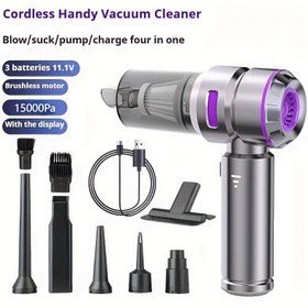 Resim Kablosuz El Tipi Elektrikli Süpürge - Güçlü Fırçasız Motor, HEPA Filtre, USB-C Şarj Edilebilir, Araba, Ofis ve Ev Temizliği için Ultra Taşınabilir 