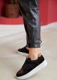 Resim NILUFARR Vontex Siyah Hakiki Deri Kadın Sneakers 