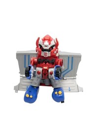 Resim Kırmızı Otobot Transformers Robot Kamyon - Dönüşebilen Işıklı Sesli Oyuncak Modeli Çok Renkli 