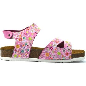 Resim Bayrak 1051 Hakiki Deri Nubuk Pembe Ortopedik Günlük Kız Sandalet Pudra 