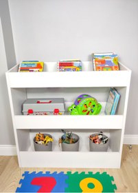 Resim CARNİELLA Floransa Bebek - Çocuk Odası Çok Amaçlı Bölmeli Oyuncak Dolap, Kitaplık, Mutfak Dolabı 